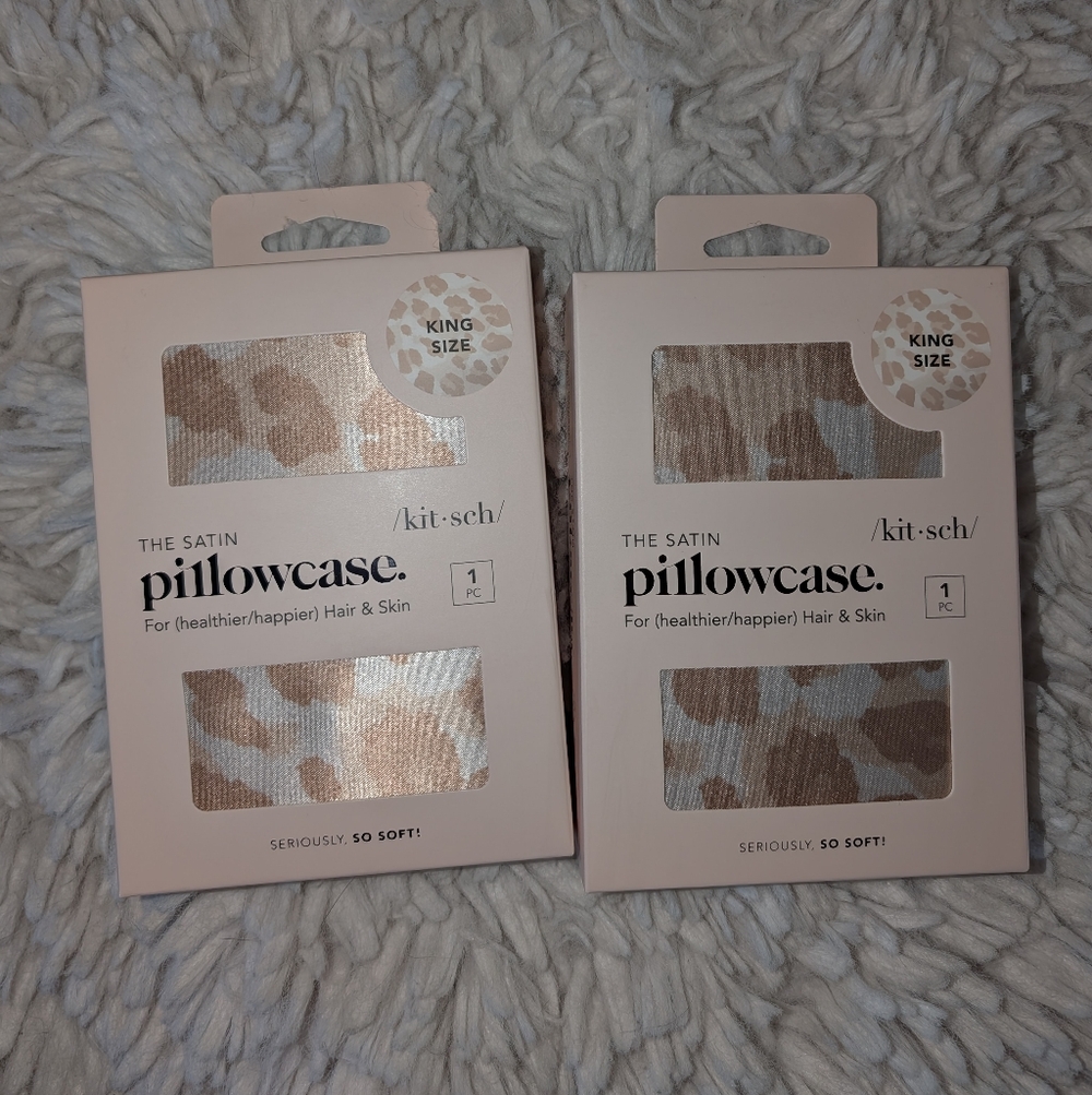 Pair of King size Kitsch satin pillowcases